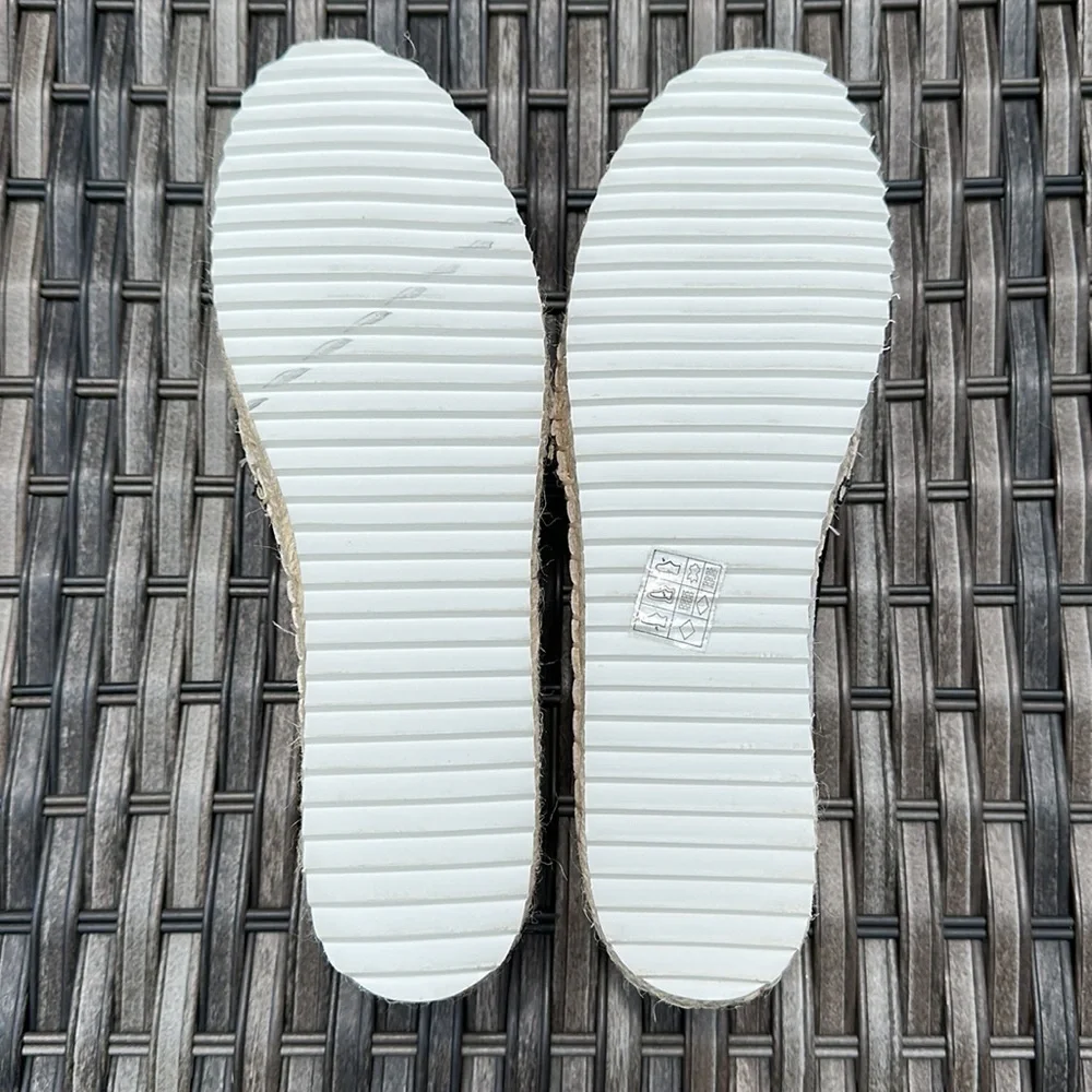 KARL LAGERFELD PARIS Alaine White/Black Nappa Leather Espadrilles